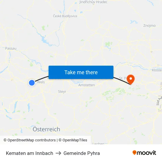 Kematen am Innbach to Gemeinde Pyhra map
