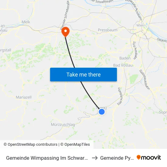 Gemeinde Wimpassing Im Schwarzatale to Gemeinde Pyhra map