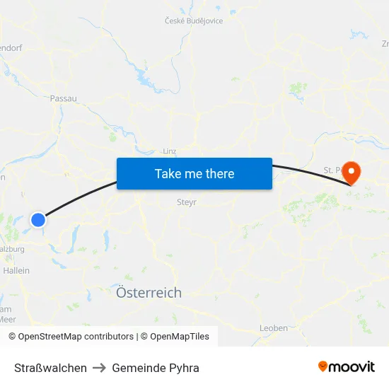 Straßwalchen to Gemeinde Pyhra map
