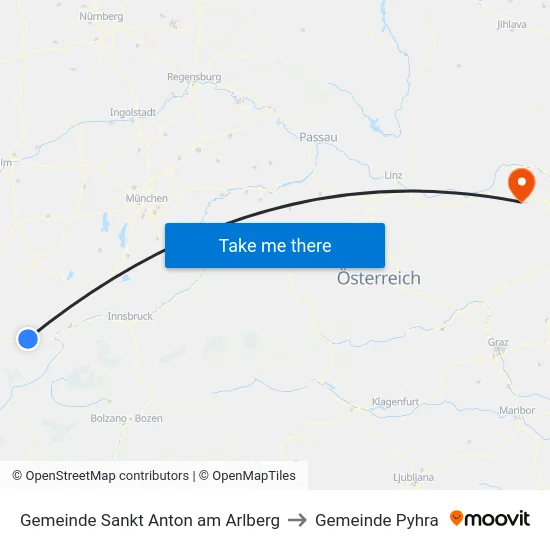 Gemeinde Sankt Anton am Arlberg to Gemeinde Pyhra map