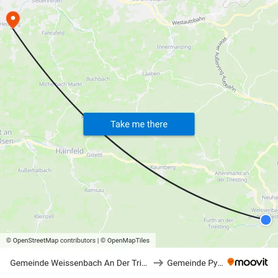 Gemeinde Weissenbach An Der Triesting to Gemeinde Pyhra map