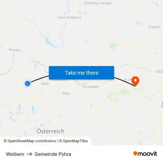 Weibern to Gemeinde Pyhra map