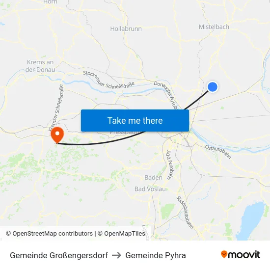 Gemeinde Großengersdorf to Gemeinde Pyhra map