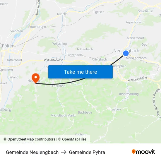 Gemeinde Neulengbach to Gemeinde Pyhra map