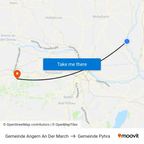 Gemeinde Angern An Der March to Gemeinde Pyhra map