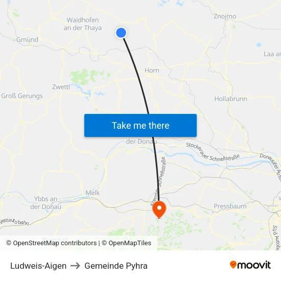 Ludweis-Aigen to Gemeinde Pyhra map