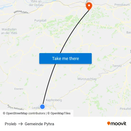 Proleb to Gemeinde Pyhra map