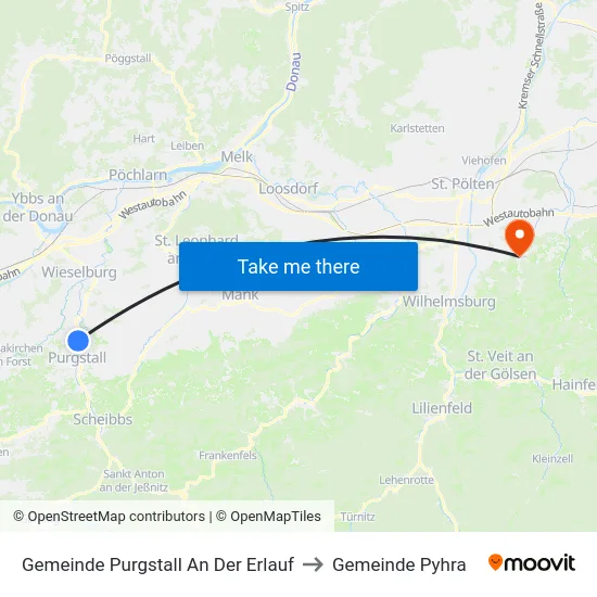 Gemeinde Purgstall An Der Erlauf to Gemeinde Pyhra map