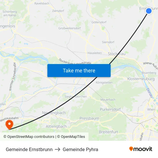 Gemeinde Ernstbrunn to Gemeinde Pyhra map