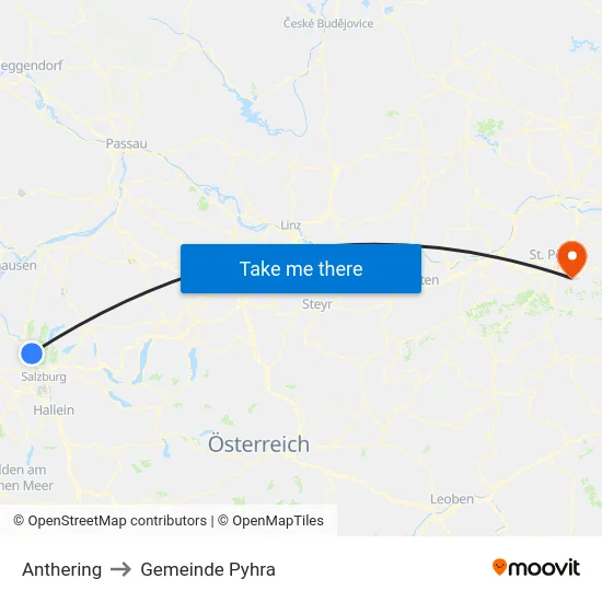 Anthering to Gemeinde Pyhra map
