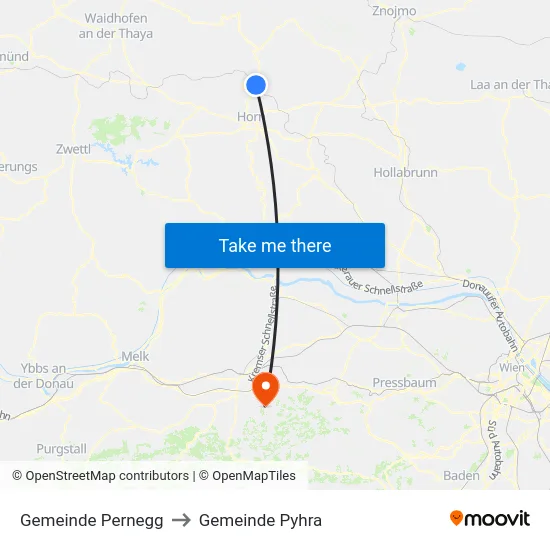 Gemeinde Pernegg to Gemeinde Pyhra map