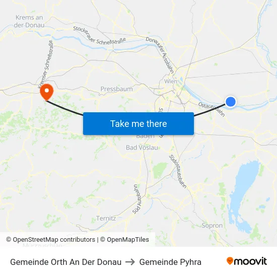 Gemeinde Orth An Der Donau to Gemeinde Pyhra map