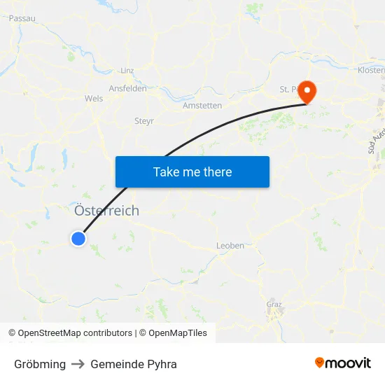 Gröbming to Gemeinde Pyhra map