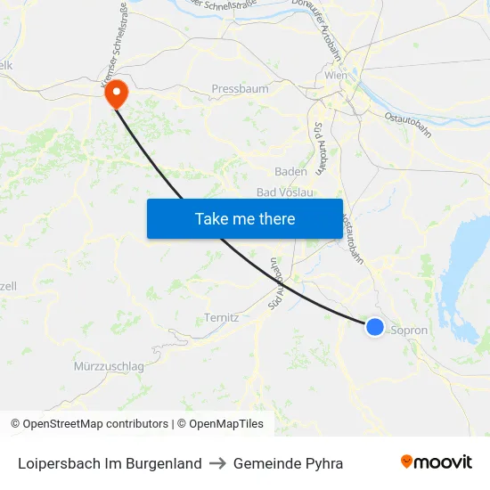 Loipersbach Im Burgenland to Gemeinde Pyhra map