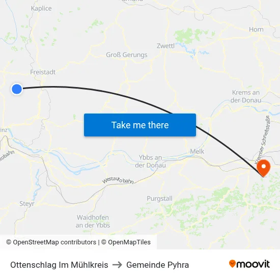 Ottenschlag Im Mühlkreis to Gemeinde Pyhra map