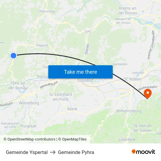 Gemeinde Yspertal to Gemeinde Pyhra map