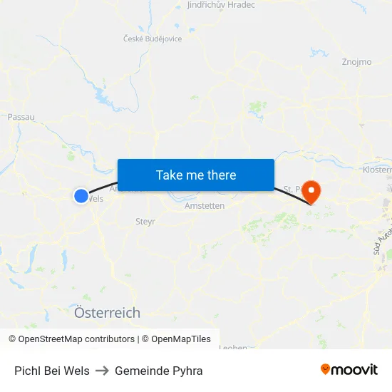Pichl Bei Wels to Gemeinde Pyhra map