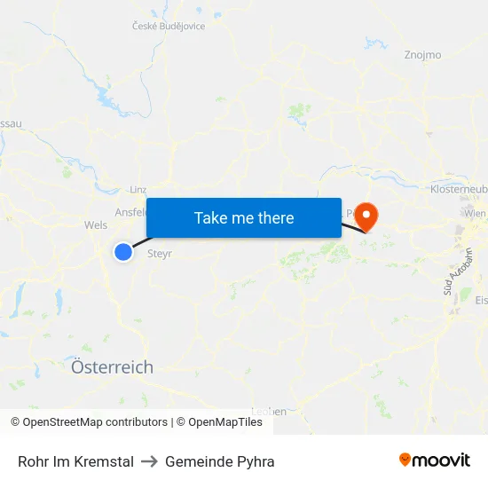 Rohr Im Kremstal to Gemeinde Pyhra map