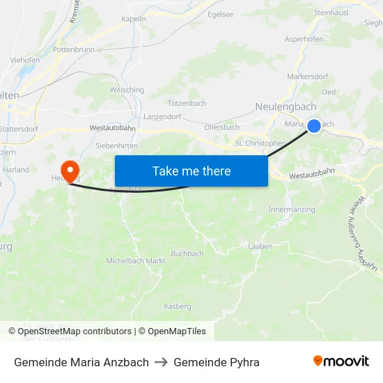 Gemeinde Maria Anzbach to Gemeinde Pyhra map