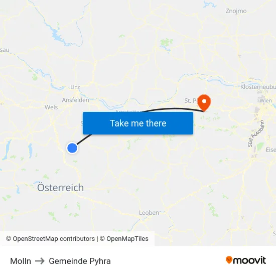 Molln to Gemeinde Pyhra map