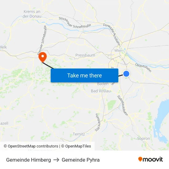 Gemeinde Himberg to Gemeinde Pyhra map