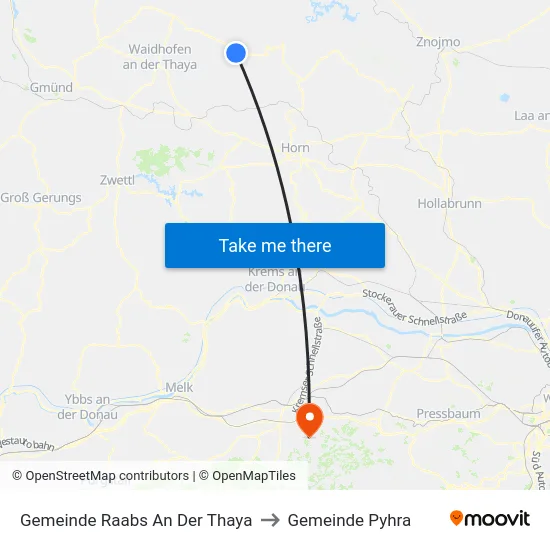 Gemeinde Raabs An Der Thaya to Gemeinde Pyhra map