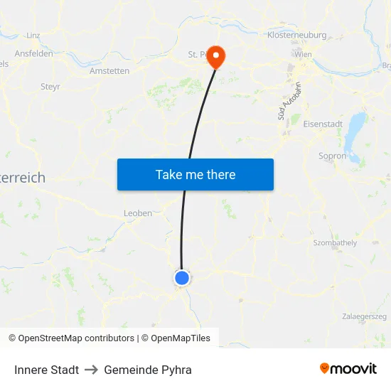 Innere Stadt to Gemeinde Pyhra map