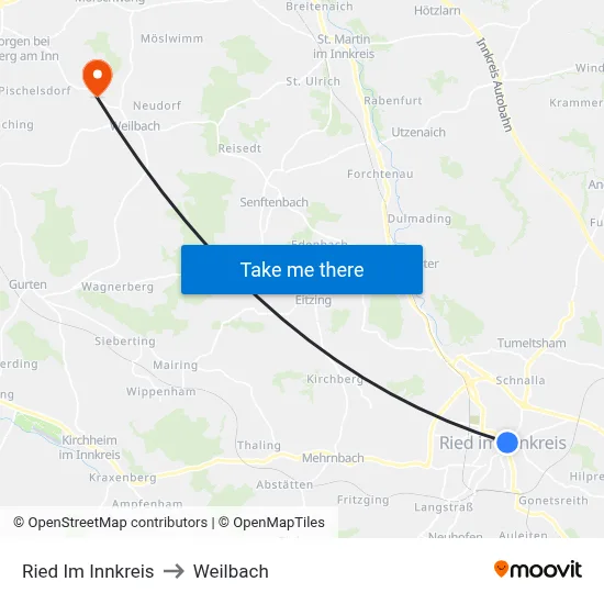 Ried Im Innkreis to Weilbach map
