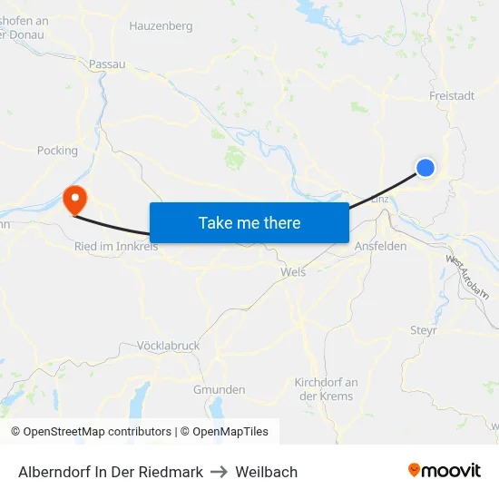 Alberndorf In Der Riedmark to Weilbach map