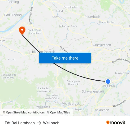 Edt Bei Lambach to Weilbach map