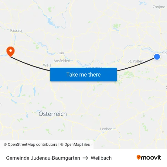 Gemeinde Judenau-Baumgarten to Weilbach map