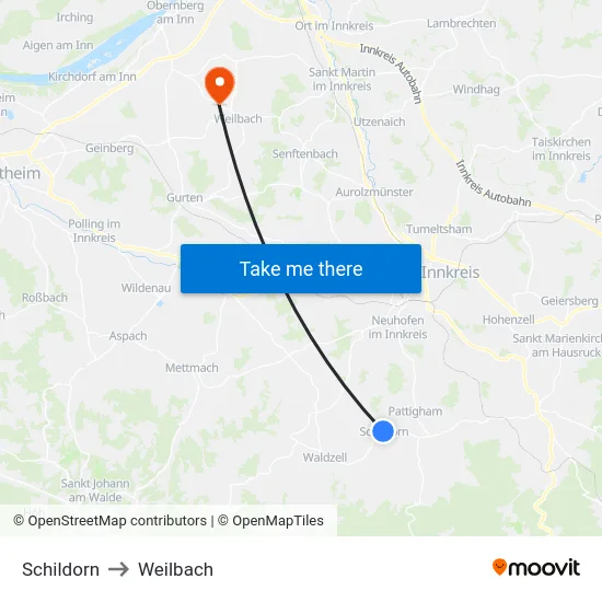 Schildorn to Weilbach map