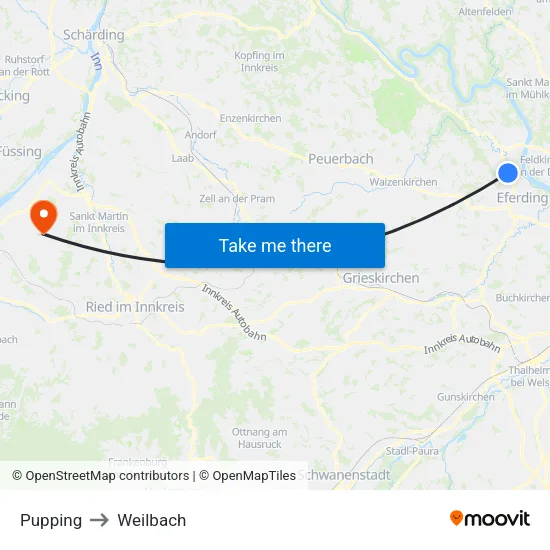 Pupping to Weilbach map