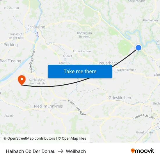 Haibach Ob Der Donau to Weilbach map