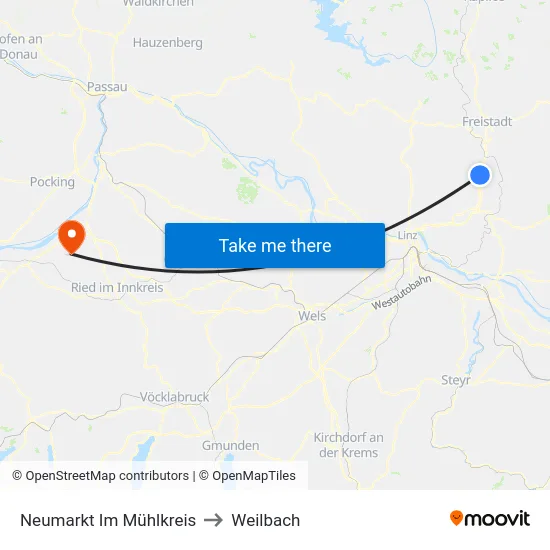 Neumarkt Im Mühlkreis to Weilbach map