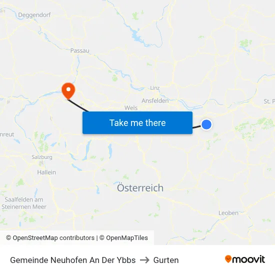 Gemeinde Neuhofen An Der Ybbs to Gurten map
