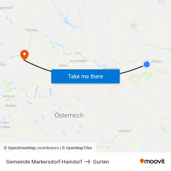 Gemeinde Markersdorf-Haindorf to Gurten map