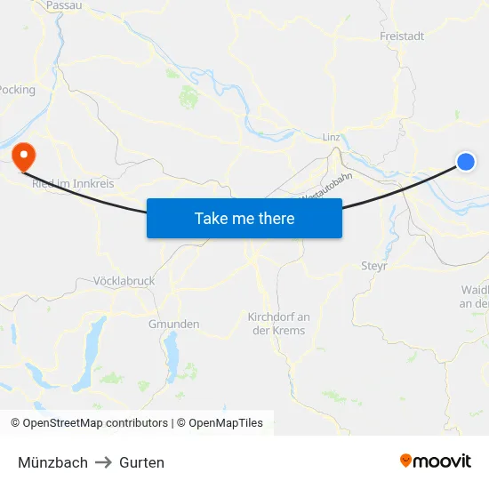 Münzbach to Gurten map