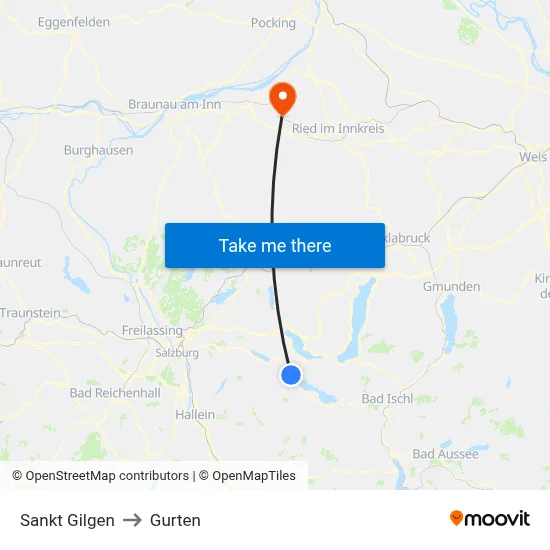 Sankt Gilgen to Gurten map