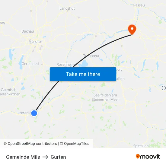 Gemeinde Mils to Gurten map