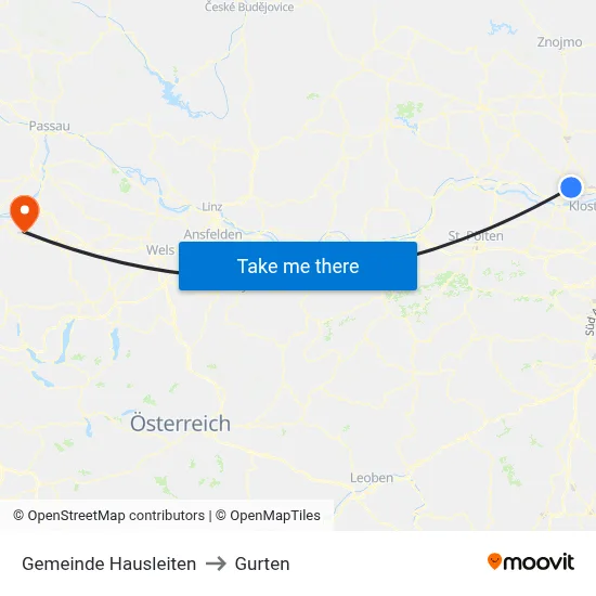 Gemeinde Hausleiten to Gurten map