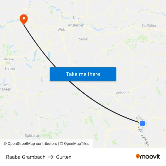 Raaba-Grambach to Gurten map