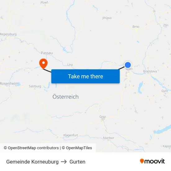 Gemeinde Korneuburg to Gurten map
