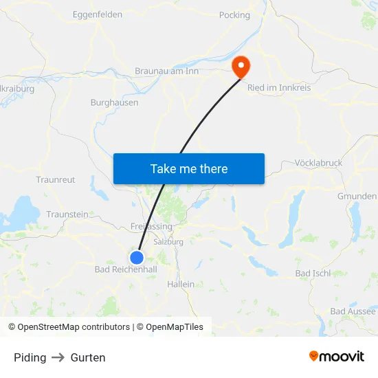 Piding to Gurten map