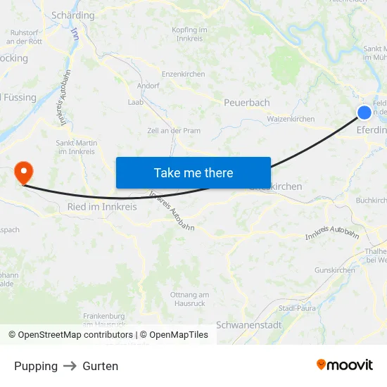 Pupping to Gurten map