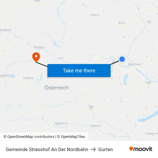 Gemeinde Strasshof An Der Nordbahn to Gurten map