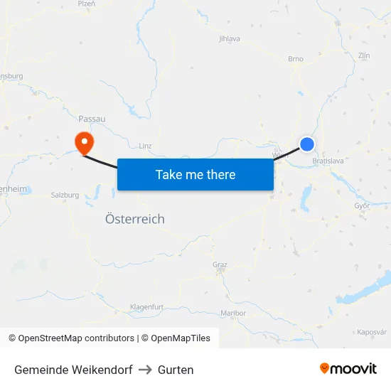 Gemeinde Weikendorf to Gurten map