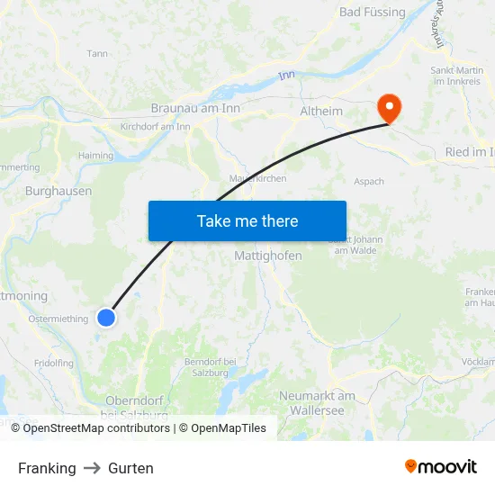 Franking to Gurten map