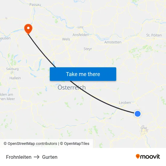Frohnleiten to Gurten map