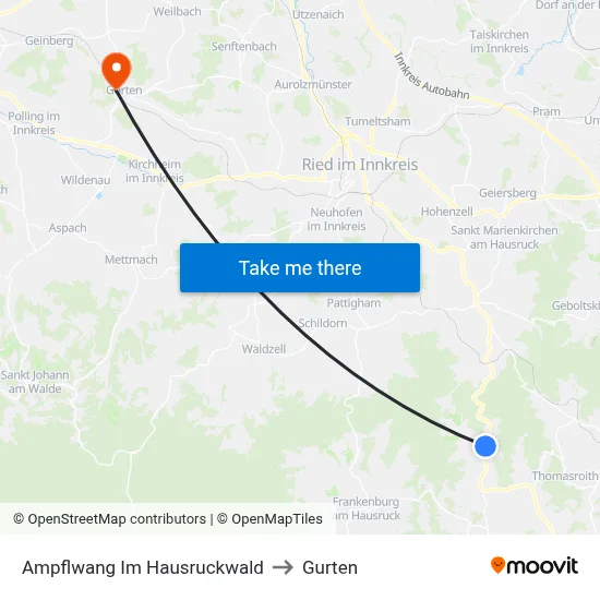 Ampflwang Im Hausruckwald to Gurten map